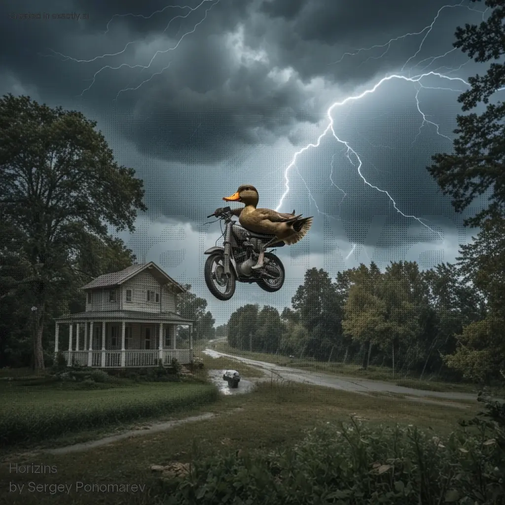 Duck on a Motorcycle created with Horizins by Sergey Ponomarev