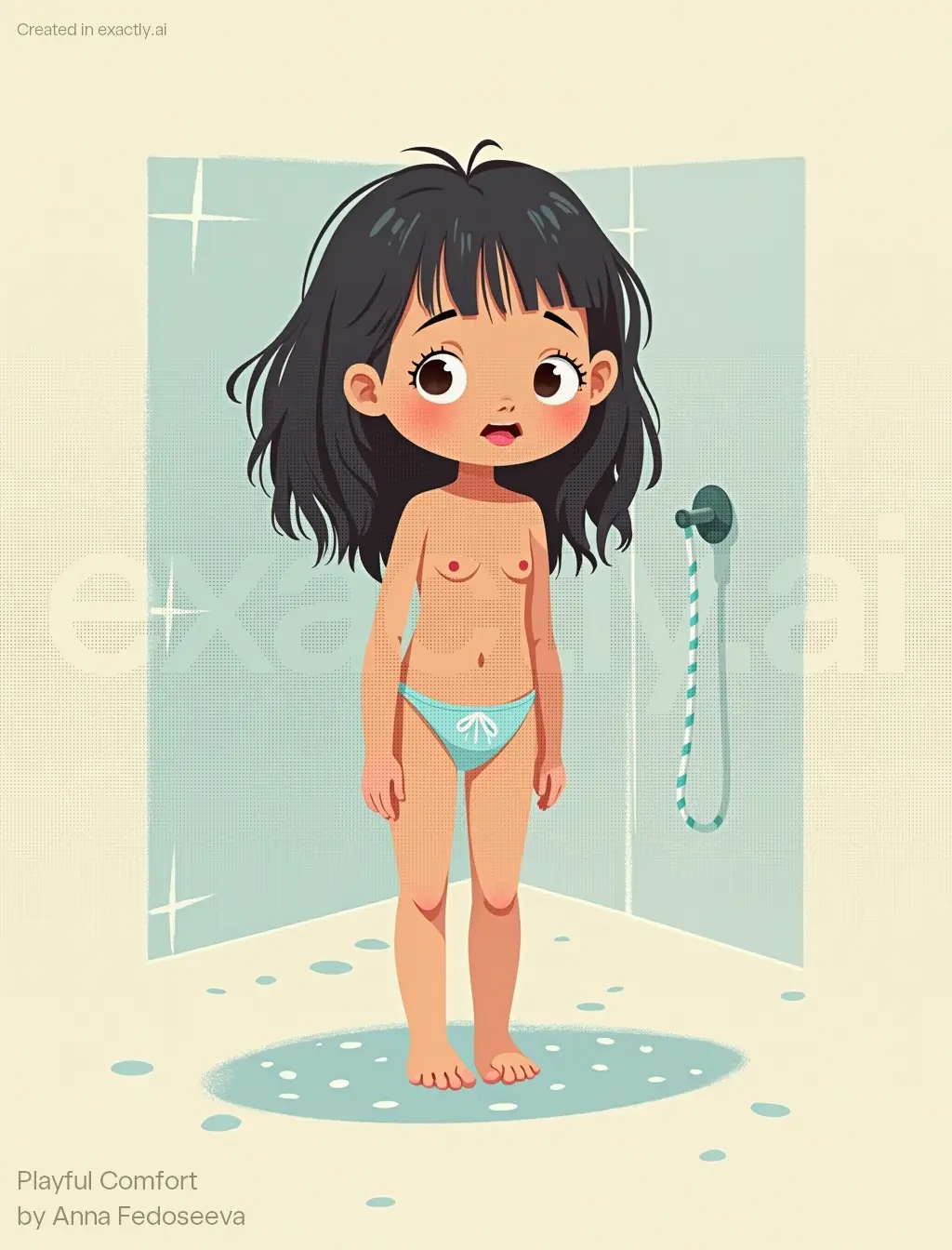 Surprised Shower Moment created with Playful Comfort by Anna Fedoseeva
