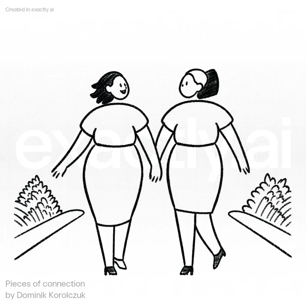 Walking together created with Pieces of connection by Dominik Korolczuk
