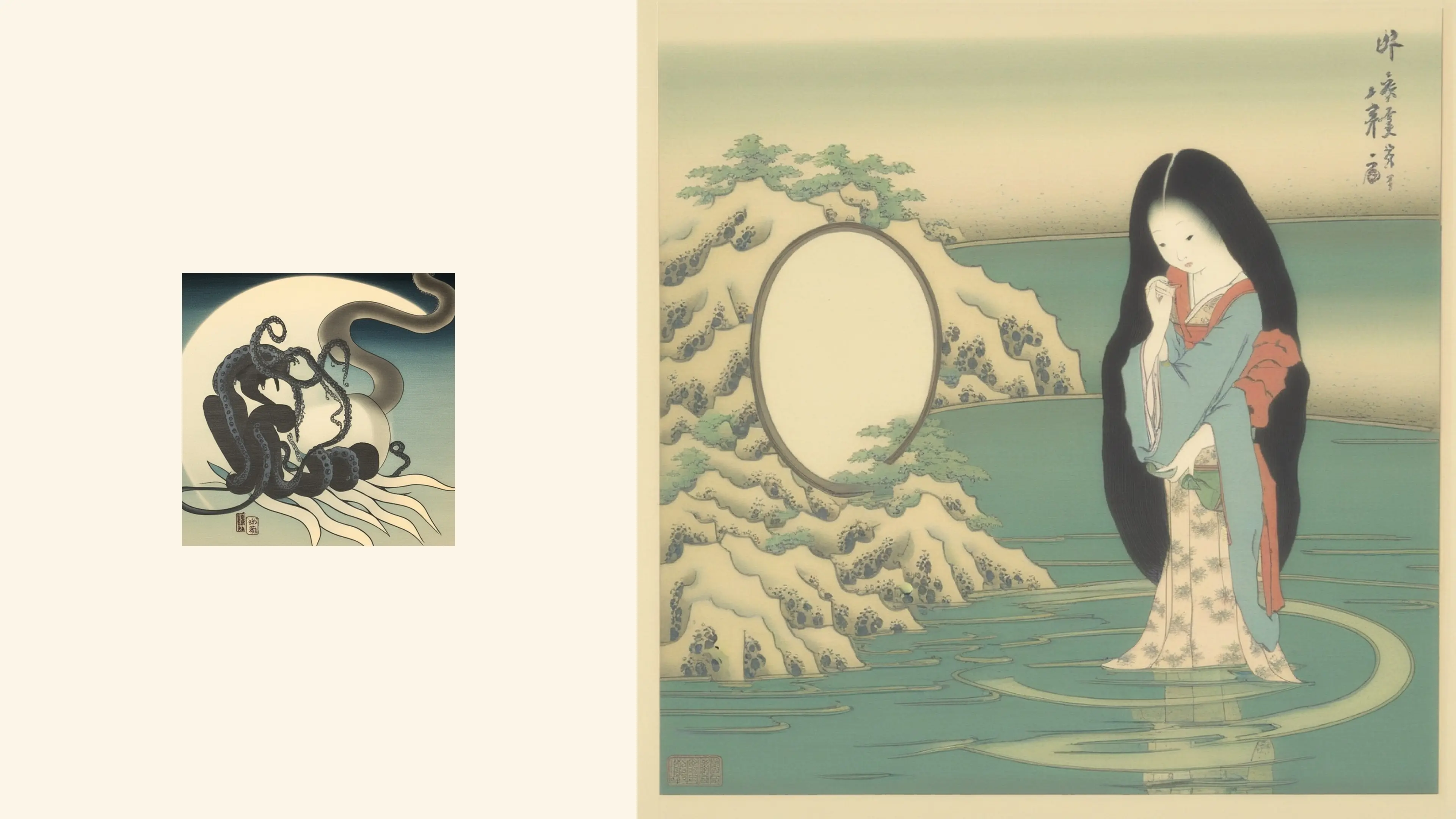 Artwork by Aleksander generated in exactly.ai based on original dataset of Katsushika Hokusai's manga