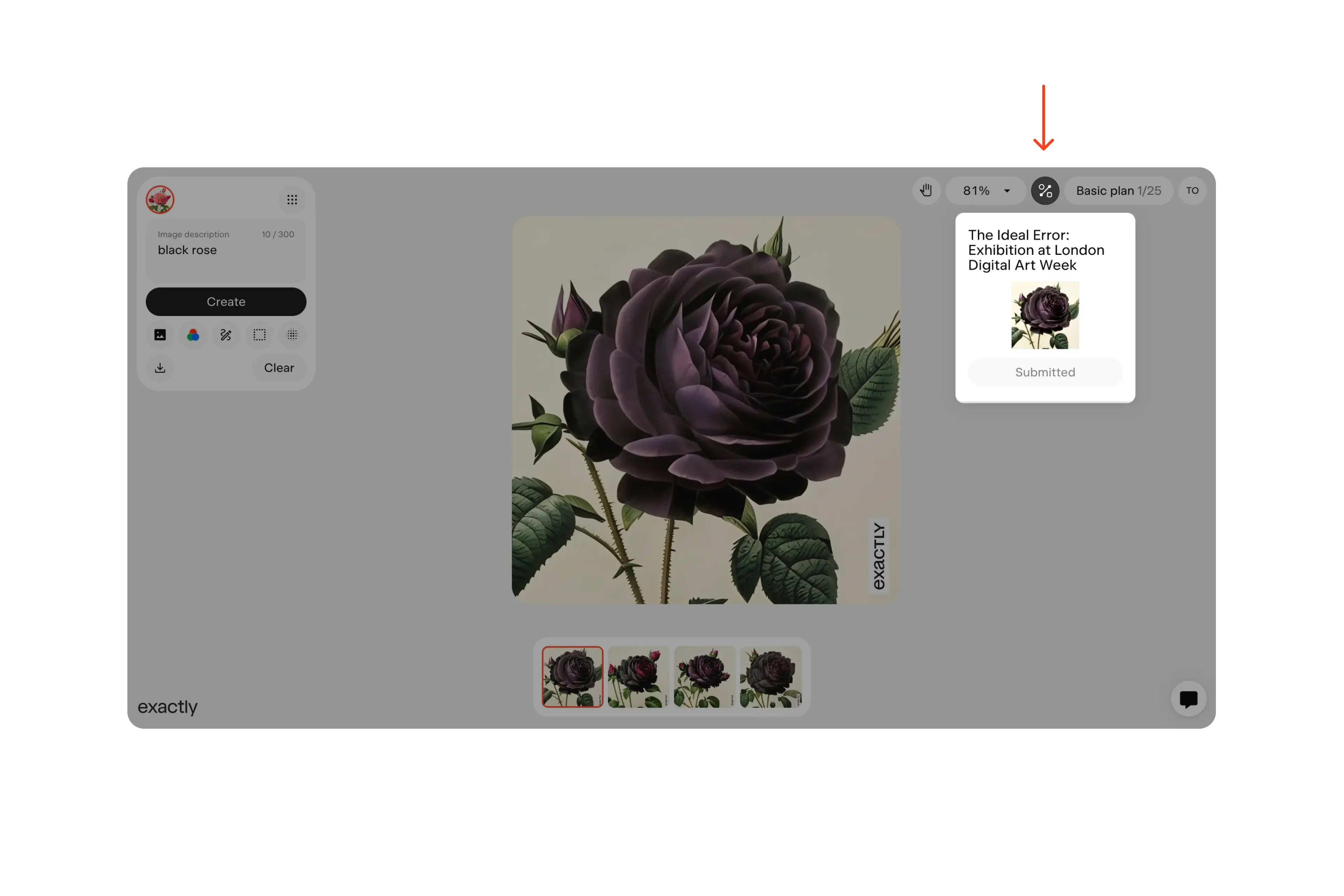 After you clicked on it you will see your sumbittted artworks
