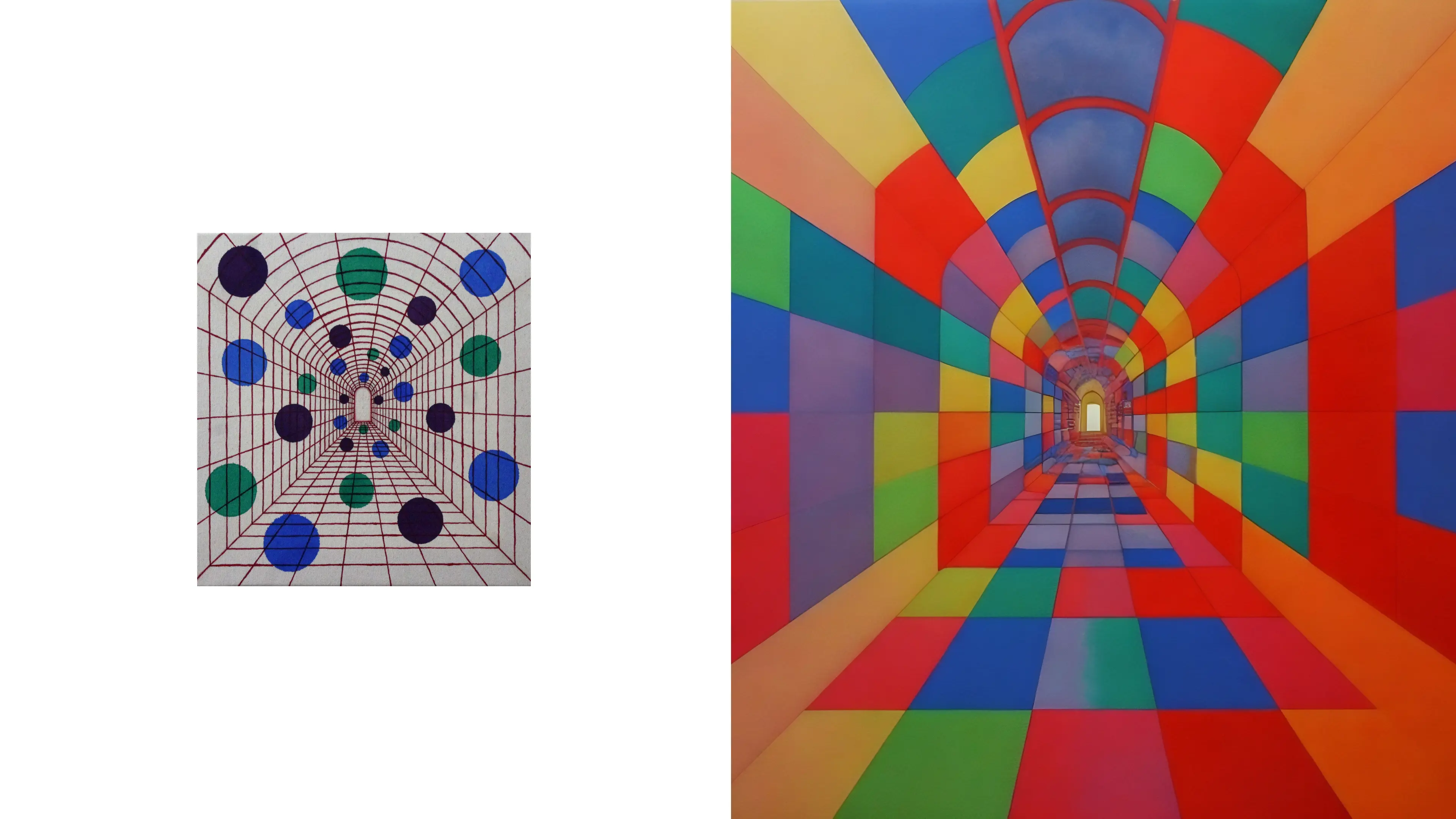 ‘Universe in Perspective’ original artwork (left) and image generated with exactly.ai (right)